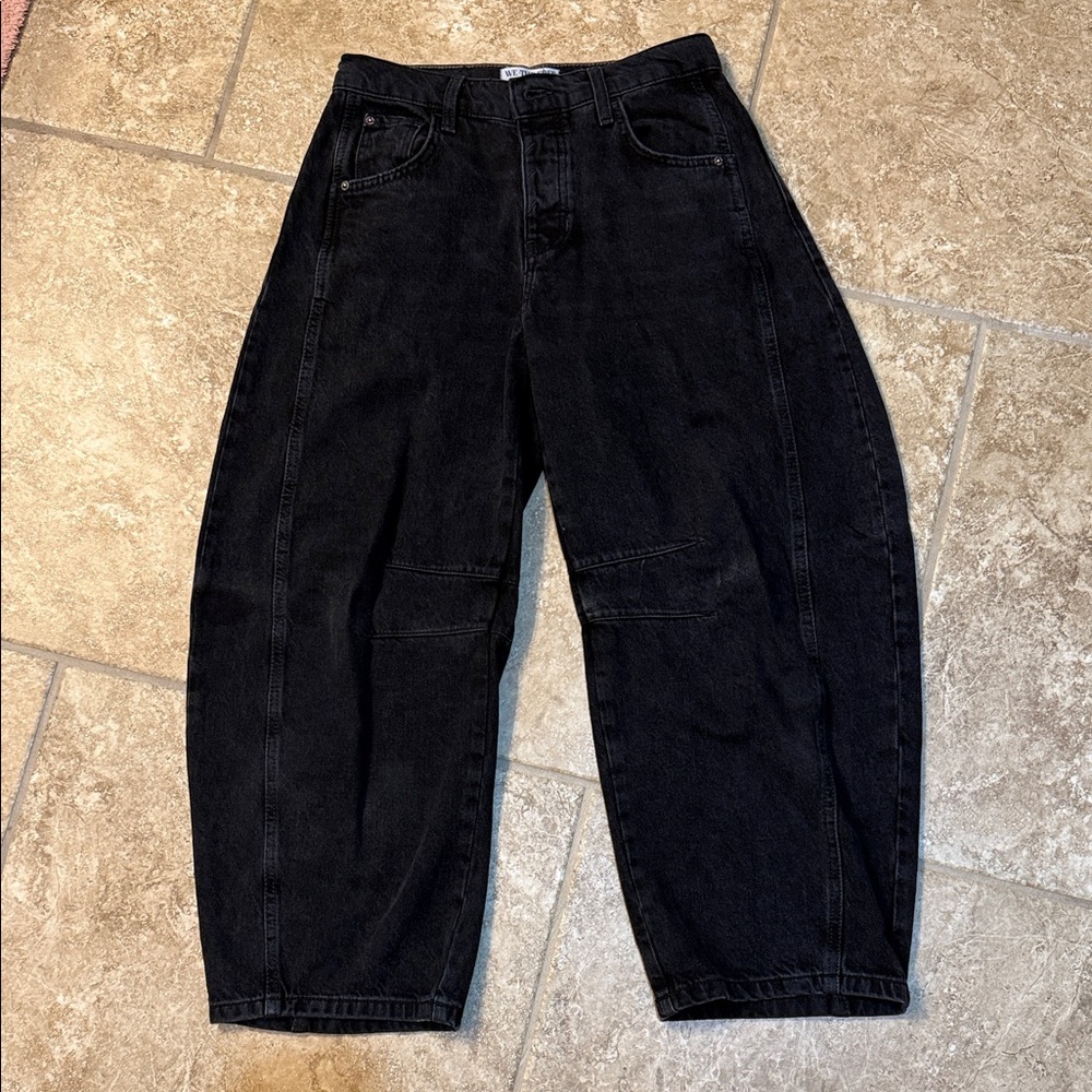 Free People Women's Barrel Black Jeans